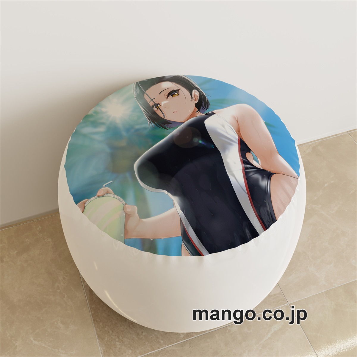 PVC ラウンドスツール アニメ キャラクター【矢式佑子】競泳水着pvcスツールPVC製 キャラクターグッズ コレクション用 2
