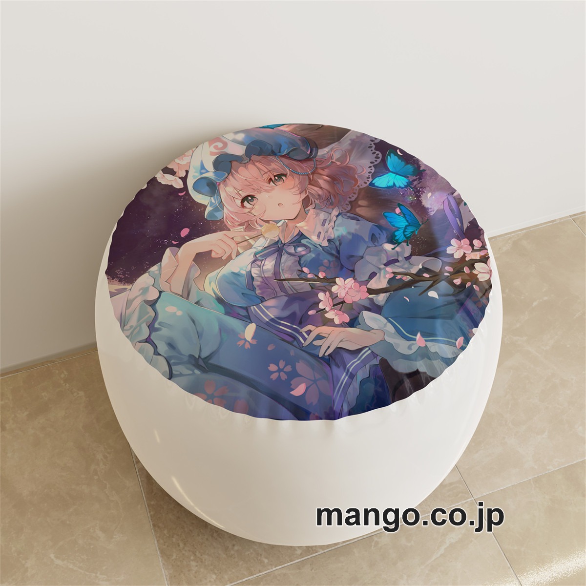 PVC ラウンドスツール アニメ キャラクター【東方Project】青霊夢 西行寺幽々子pvcスツールPVC製 キャラクターグッズ コレクション用 2