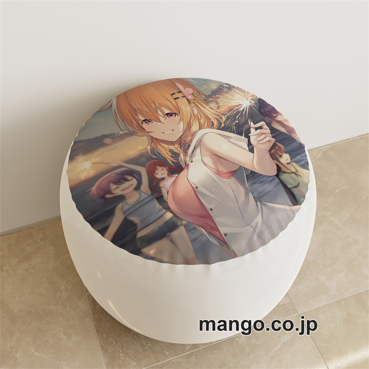 PVC ラウンドスツール アニメ キャラクター【ご注文はうさぎですか】保登心愛? 香風智乃pvcスツールPVC製 キャラクターグッズ コレクション用